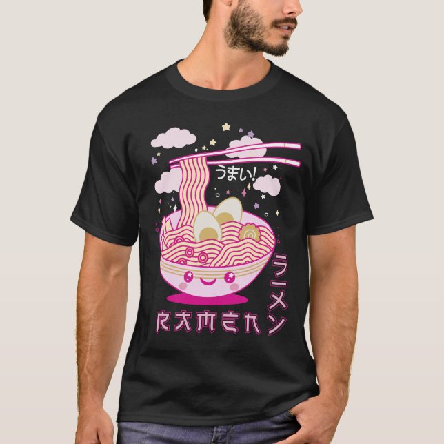 Niedlich Kawaii Ramen Anime Noodles Ramen Girls, T T-Shirt (Vorderseite)