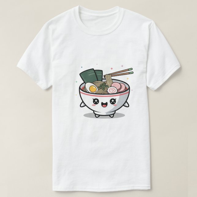 Niedlich Kawaii Ramen Bowl T-Shirt (Design vorne)