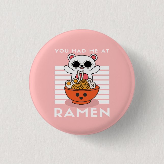 Niedlich Kawaii Ramen Button (Vorderseite)