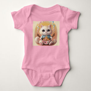 Niedlich Kawaii Ramen Cat Baby Bodysuit - Adorable Strampler