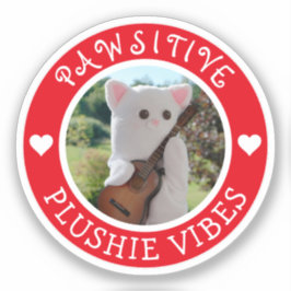 Niedlich Kawaii Red Pawsitive Plushie Vibes Foto Aufkleber