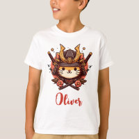 Niedlich Kawaii Samurai Cat Personalisiert