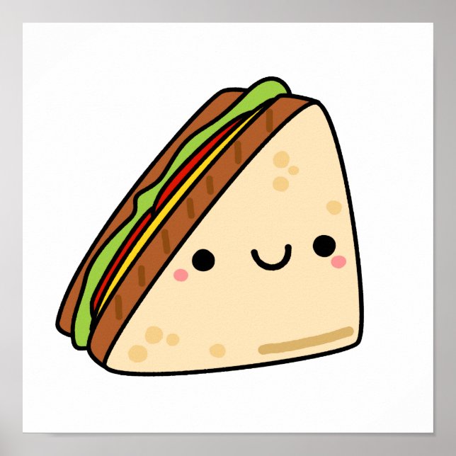 Niedlich Kawaii Sandwich Poster (Vorne)