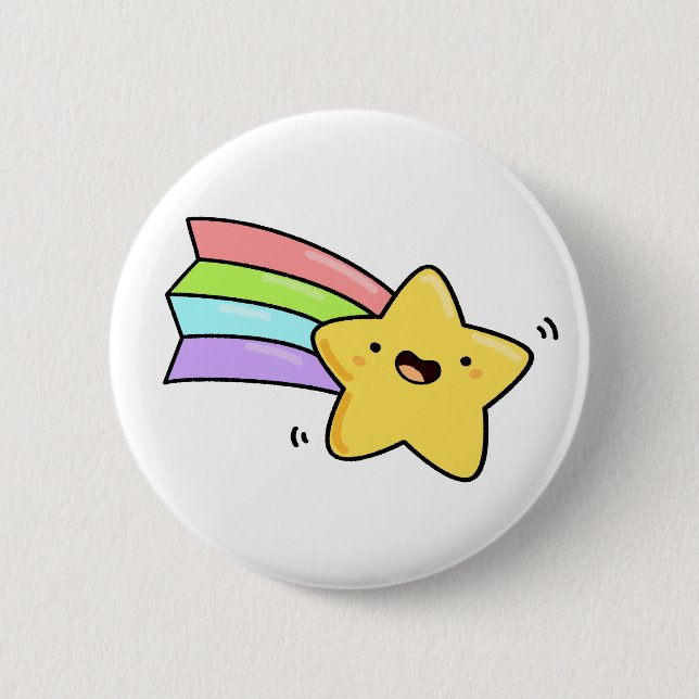 Niedlich Kawaii Shooting Star Button (Vorderseite)
