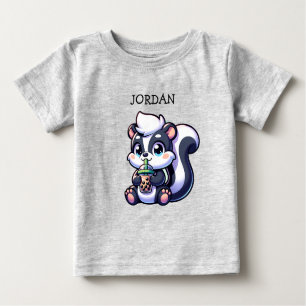 Niedlich Kawaii Skunk mit Bubble Tee Personalisier