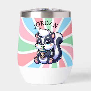 Niedlich Kawaii Skunk mit Bubble Tee Personalisier