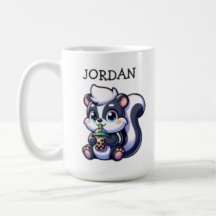 Niedlich Kawaii Skunk mit Bubble Tee Personalisier Kaffeetasse