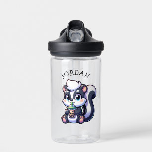 Niedlich Kawaii Skunk mit Bubble Tee Personalisier Trinkflasche
