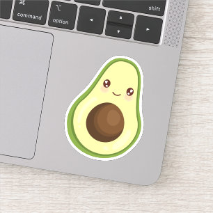 Niedlich Kawaii Smiling Avocado Aufkleber