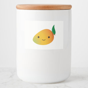 Niedlich Kawaii Smiling Mango Lebensmitteletikett