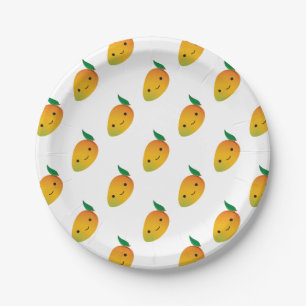Niedlich Kawaii Smiling Mango Pappteller