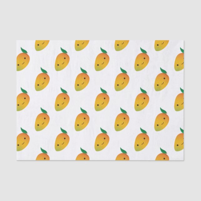 Niedlich Kawaii Smiling Mango Seidenpapier (Vorderseite)