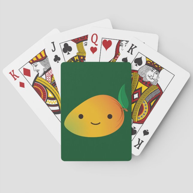 Niedlich Kawaii Smiling Mango Spielkarten (Rückseite)