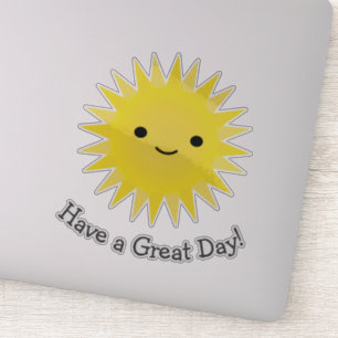 Niedlich Kawaii Smiling Sun Aufkleber