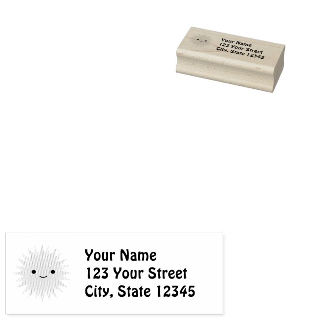 Niedlich Kawaii Smiling Sun Gummistempel (Stempel)