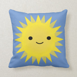 Niedlich Kawaii Smiling Sun Kissen