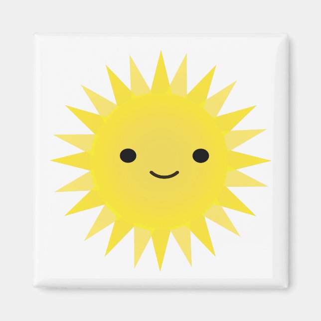 Niedlich Kawaii Smiling Sun Magnet (Vorne)