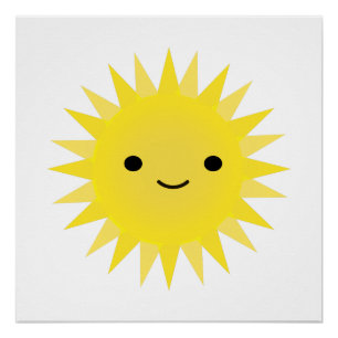 Niedlich Kawaii Smiling Sun Poster