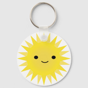 Niedlich Kawaii Smiling Sun Schlüsselanhänger