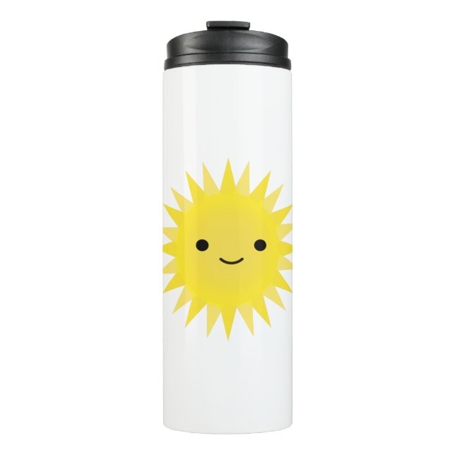 Niedlich Kawaii Smiling Sun Thermosbecher (Vorderseite)