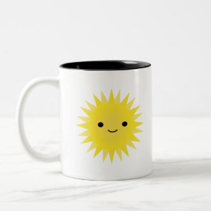Niedlich Kawaii Smiling Sun Zweifarbige Tasse