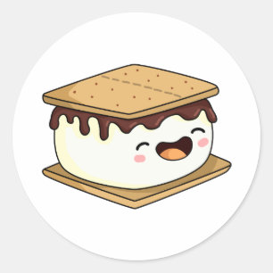 Niedlich Kawaii Smore Runder Aufkleber