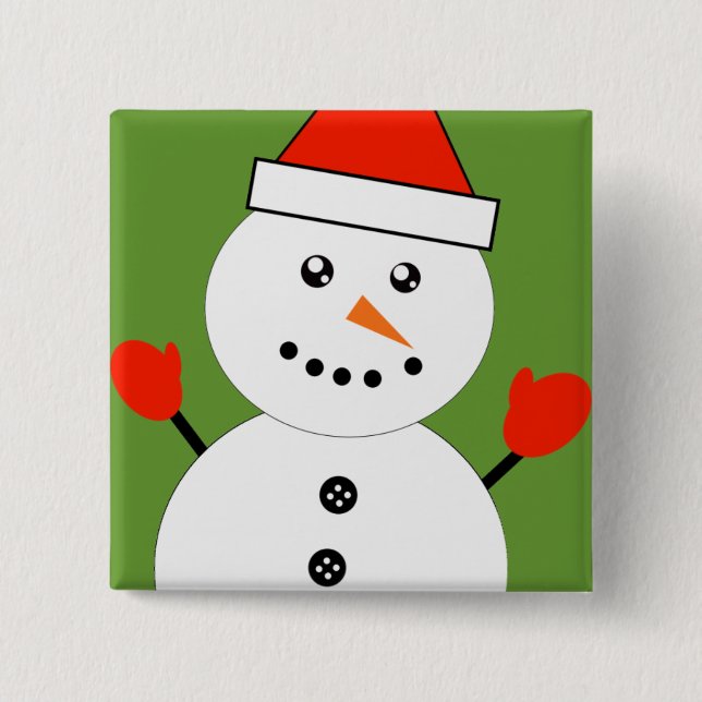 Niedlich Kawaii Snowman Button (Vorderseite)