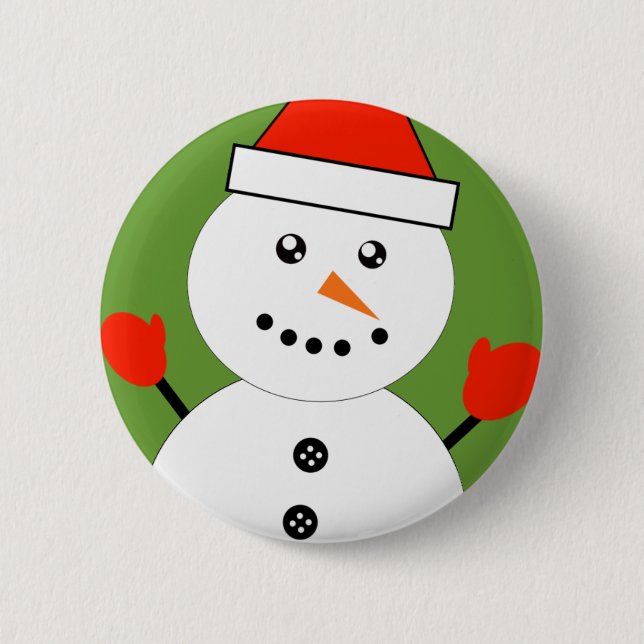 Niedlich Kawaii Snowman Button (Vorderseite)