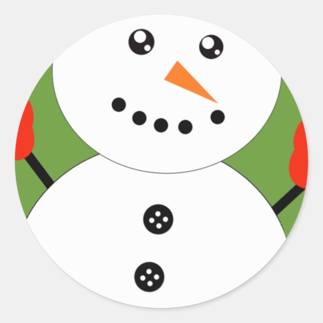 Niedlich Kawaii Snowman Runder Aufkleber (Vorderseite)