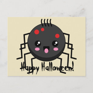 Niedlich Kawaii Spider   Eigener Text hinzufügen Feiertagspostkarte