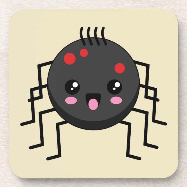 Niedlich Kawaii Spider Getränkeuntersetzer (Vorderseite)