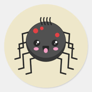 Niedlich Kawaii Spider Runder Aufkleber