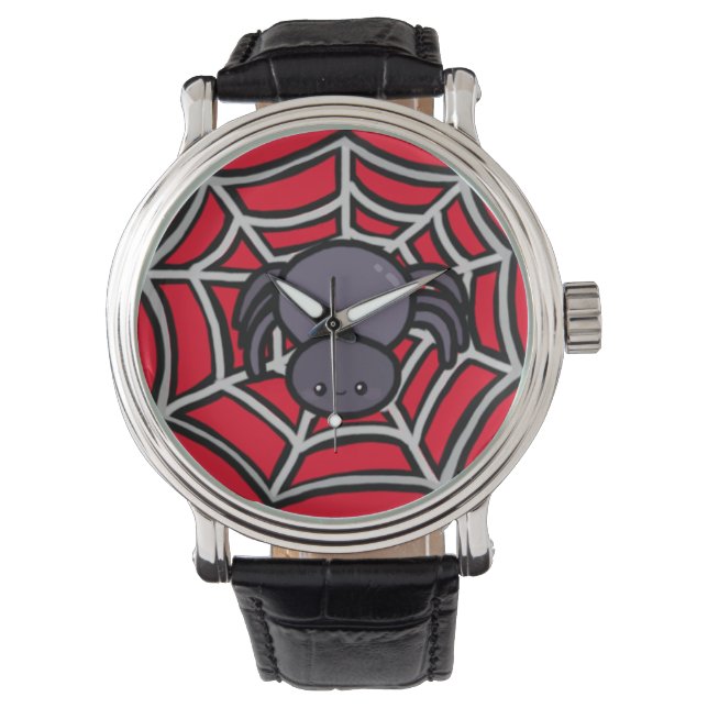 Niedlich Kawaii Spider Web Armbanduhr (Vorderseite)