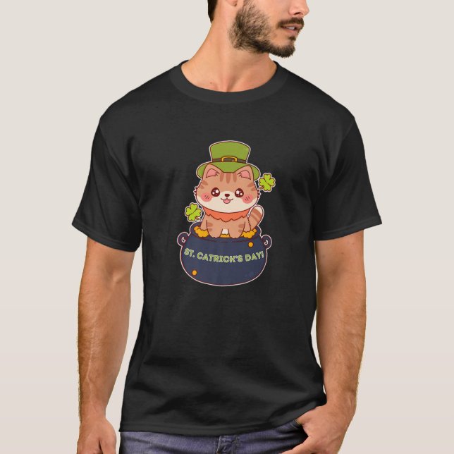 Niedlich Kawaii St. Catrick's Day St. Patricks Day T-Shirt (Vorderseite)
