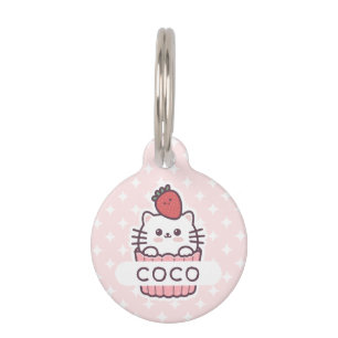 Niedlich Kawaii Strawberry Cat Cupcake Cartoon Haustiermarke