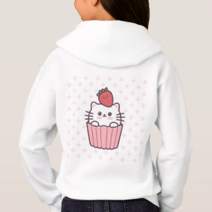 Niedlich Kawaii Strawberry Cat Cupcake Cartoon Hoodie