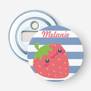 Niedlich Kawaii Strawberry Streifen Personalisiert Flaschenöffner