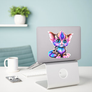 Niedlich Kawaii Striped Baby Kitten Aufkleber