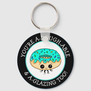 Niedlich Kawaii Style Jelly Donut Flirting Puff Schlüsselanhänger