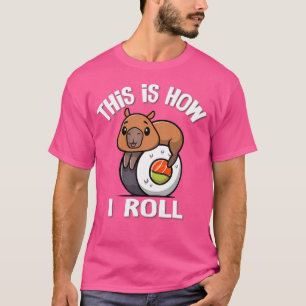 Niedlich Kawaii Sushi Wie ich Capybara Roll T-Shirt