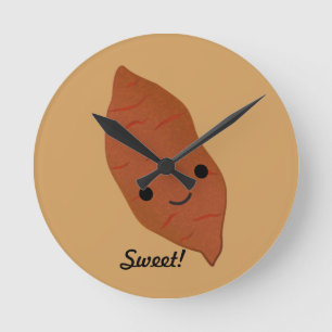 Niedlich Kawaii Sweet Potato Runde Wanduhr