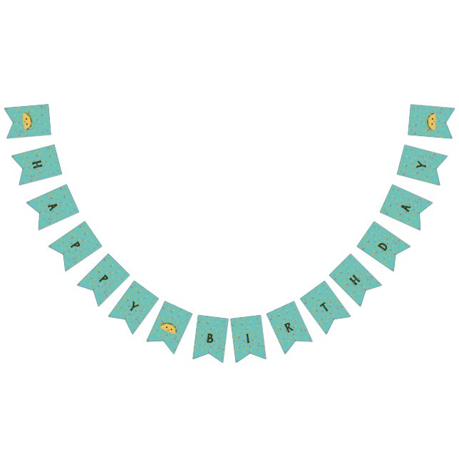 Niedlich Kawaii Taco Happy Birthday Wimpelkette (Alle)