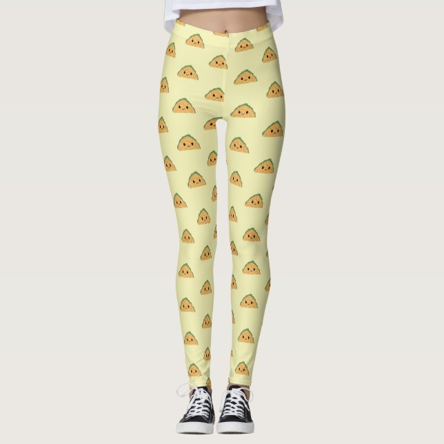 Niedlich Kawaii Taco Leggings (Vorderseite)