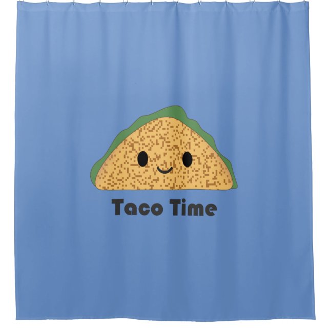 Niedlich Kawaii Taco Time Taco Duschvorhang (Vorderseite)
