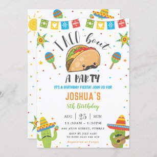Niedlich Kawaii Taco'Bout a Party Fiesta Geburtsta Einladung