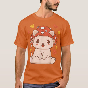 Niedlich Kawaii Toadstool Katze - ästhetisches Pil T-Shirt