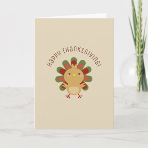 Niedlich Kawaii Türkei Glückwunsch Thanksgiving Gr Karte