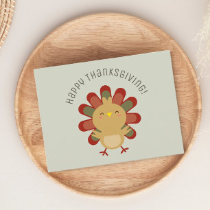 Niedlich Kawaii Türkei Glückwunsch Thanksgiving Postkarte