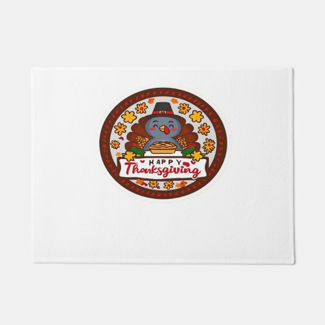 Niedlich Kawaii Türkei - Happy Thanksgiving Classi Fußmatte (Vorderseite)