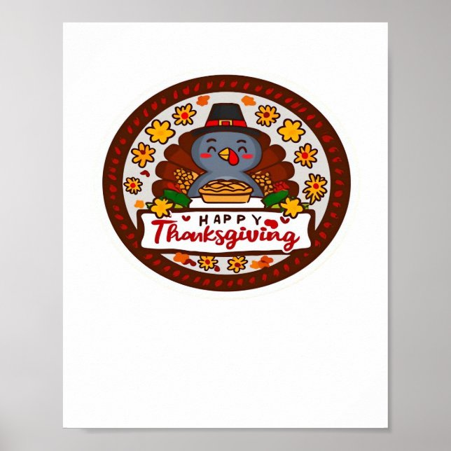 Niedlich Kawaii Türkei - Happy Thanksgiving Classi Poster (Vorne)
